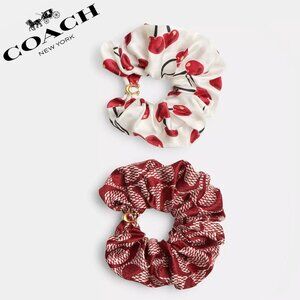 Coach Signature Cherry Swirl Print Hair Ties Pack